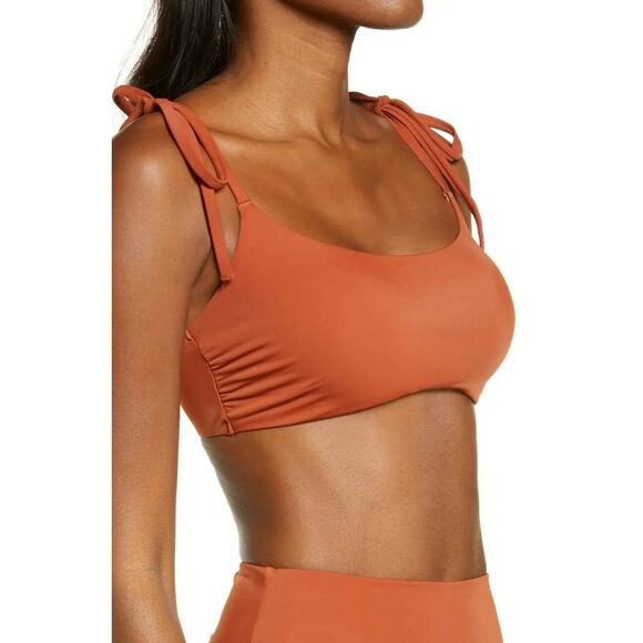 NWT Chelsea28 Brown Easy Retro String Bikini Swim Top - Picture 2 of 5